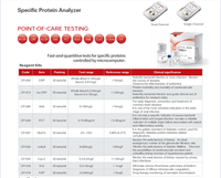Analyseur de protéines cliniques vétérinaires spécifique POCT Analyseur d'HbA1c pour animaux Kit de test SAA CRP Cys-C Écran tactile LCD 5,6 pouces 20-120