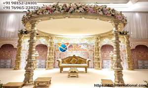 Mariage indien traditionnel Mandap Dec Tamilian Open Style Mandap Setup avec décoration de cérémonie de mariage marathi moderne USA - Product Image 6