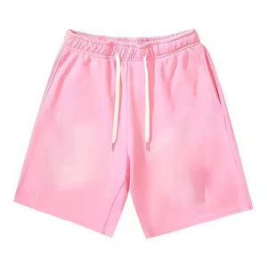 Dessin d'été personnalisé brodé patch logo haute qualité Vintage fabricant 100% coton Sweat hommes lavage à l'acide Shorts - Product Image 6