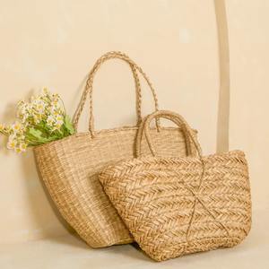 Sacs de shopping en herbe de mer de tailles personnalisées, sac en paille tissé à la main, vente en gros, sac à main en herbe de mer - Product Image 6