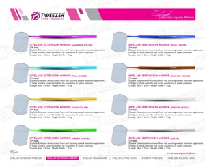 Herramientas de extensión de pestañas profesionales de marca personalizada de alta calidad, mango de espejo de pestañas puntiagudas, Material de acero inoxidable privado - Product Image 2