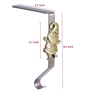 ถุงน่องผู้ถือต้นคริสต์มาสตกแต่งบ้านโลหะอลูมิเนียมถุงน่องผู้ถือตะขอโลหะที่กําหนดเองซานต้าออกแบบถุงน่องผู้ถือ - Product Image 1