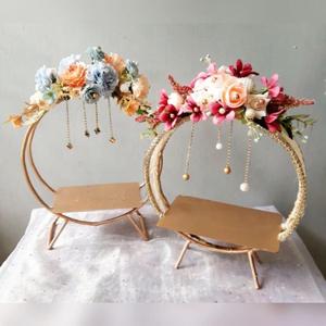 Uniquely Design Uplifted Cake <b>Stand</b> With Metallic and <b>Wooden</b> Support Home Decorative Pleasant Design <b>Cupcake</b> Displaying <b>Stand</b> - Product Image 5