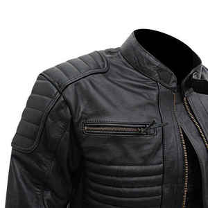 OEM Hombres de cuero genuino de la chaqueta de la motocicleta de piel de oveja Biker Coat Último Diseño Chaquetas de los hombres - Product Image 5