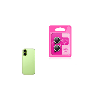 Protection d'objectif d'appareil photo en verre trempé vert clair de qualité supérieure pour iPhone 17 Zore CL-06 avec cadre en alliage d'aluminium - Product Image 1