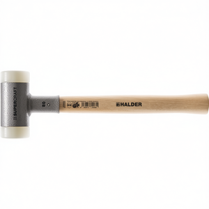 Supercraft Soft-Faced <b>Hammer</b> 370mm Length 70mm Head Diameter Hickory & Hard Nylon White HALDER Recoil-Free for Garden Use - Product Image 3