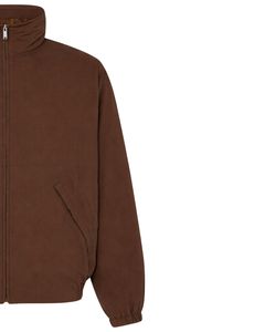 Mens Brown Lightweight <b>Zip</b> <b>Up</b> <b>Jacket</b> High Neck Windproof Casual Canvas Outerwear With Pockets For Autumn Winter Daily Wear Mens - Product Image 3