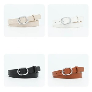 เข็มขัดแฟชั่นใหม่สำหรับผู้หญิงหนัง PU อเนกประสงค์เข็มขัดโลหะรูปไข่หัวเข็มขัดกางเกงยีนส์สไตล์ลำลองอุปกรณ์เสื้อผ้า - Product Image 3