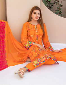 Original Markenware Neue Modische Damen Lawn-Anzüge Traditionelle Party Ethnische Pakistanische Bestickte 3-teilige Shalwar Kameez Dupatta - Product Image 5