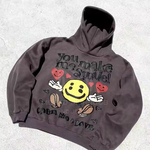 Meilleures ventes de sweats à capuche à manches longues avec impression bouffante pour hommes, couleurs personnalisées, vêtements d'hiver décontractés, techniques de teinture unies - Product Image 2