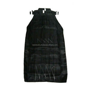 Kendo hakama สีดำทำจากผ้าฝ้าย65% 35% โพลีเอสเตอร์หรือผ้าฝ้าย100% เจาะกางเกงยีนส์ผ้าหรือผ้าแคนวาสเคนโด้ - Product Image 5
