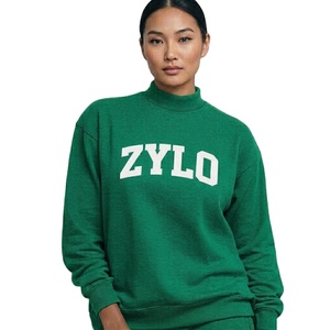 Sudadera de Manga Larga con Cuello Alto para Mujer, de Alta Calidad, para Otoño e Invierno, con Logotipo Personalizado, Tejido de Forro Polar, Estilo Casual Urbano - Product Image 1