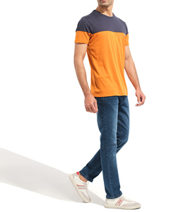 Top qualité nouveau design deux tons couleur style personnalisé à manches courtes col rond t-shirt d'été pour hommes - Product Image 4