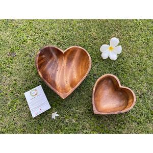 <b>Lovely</b> Acacia Wood Heart Shaped Bowl Smoothie Bowl Salad And Fruit Cream Amazing Wooden Bowl For <b>Your</b> Stylish Dining Decor - Product Image 1