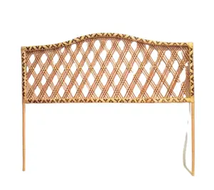 Wholesale new natural handcraft rattan wicker Handmade wall-hanging natural rattan wicker headboard Rattan arched Bedhead