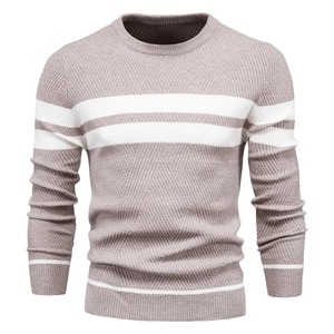 Nuevo suéter de espesor de invierno para hombre, cuello redondo, Color sólido, manga larga, suéteres ajustados cálidos, suéter para hombre, ropa masculina - Product Image 1