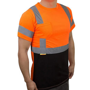 Chemises haute visibilité conçues sur mesure Vêtements de travail respirants pour les travailleurs de la construction avec haute visibilité T-shirts - Product Image 5