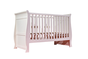 Cuna Deslizante de Madera de Caucho Maciza de Diseño Moderno y Elegante con Acabado Pintado en Blanco y Función Ahorradora de Espacio - Product Image 3