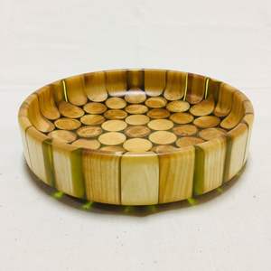 Cuenco de resina y madera hecho a mano decorativo pila ensalada fruta plato de resina de madera utensilios de cocina rústicos centro de mesa redondo juego de cuencos - Product Image 3