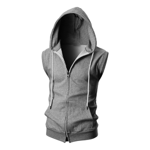 Sweat-shirt sans manches pour hommes Gym Wear Fitness Blank Sleeveless Hoodies Wholesale - Product Image 4