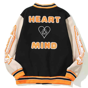 Nouveau design de veste universitaire pour hommes sur mesure vestes de baseball à col montant avec motif de lettres pour l'université vente en gros - Product Image 2