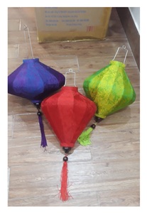 Lanterne en soie Festival de la mi-automne de haute qualité produit d'extérieur Style de fleur de bambou fabriqué au Vietnam prix d'exportation compétitif - Product Image 2