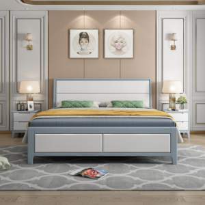 High Quality Wooden Bedroom <b>Beds</b> Bedside Storage Scandinavian Natural Solid Wood <b>Platform</b> <b>Bed</b>, Simple & Elegant Design - Product Image 1