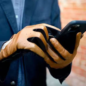 Gants en cuir imperméables pour hommes AFIFA WEARS AW-4833 2024, de haute qualité, à la mode, à doigts entiers, avec technologie tactile, décontractés - Product Image 3