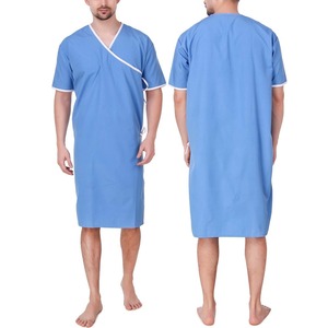 Bata de paciente de hospital de algodón polivinílico unisex de alta calidad Material suave personalizado - Product Image 6