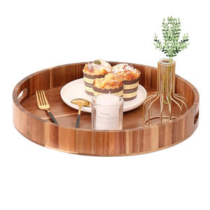 Plateau de service en bois au design exclusif et simple avec plateau de service fait main poli de forme ronde et naturel à vendre par les exportateurs - Product Image 1