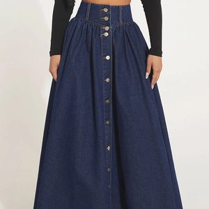 Falda Vaquera con Botones para Mujer, Venta al por Mayor, Faldas Vaqueras Casuales Personalizadas para Mujer - Product Image 6