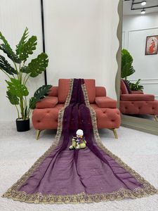 Hermosa blusa de diseñador de trabajo Butte con borde de encaje bordado de Organza suave pura, ropa tradicional, fiesta, boda - Product Image 5