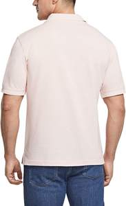 Camisetas de golf, polos sólidos bordados, Polo de piqué con logotipo personalizado de golf para hombre, tela de malla de algodón transpirable - Product Image 4