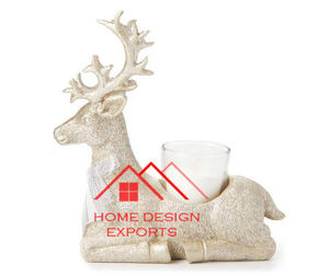 Latest Christmas and Easter Decor <b>Reindeer</b> Aluminium Wood Candle Holder Antique Finished Shape Candle Holder - Product Image 3