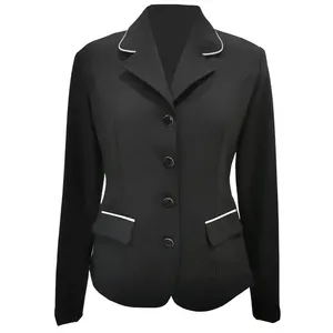 Chaqueta Ecuestre de Compresión de Manga Larga para Hombre, con Cuello Alto, para Montar a Caballo, Ropa de Abrigo, Venta al Por Mayor - Product Image 1