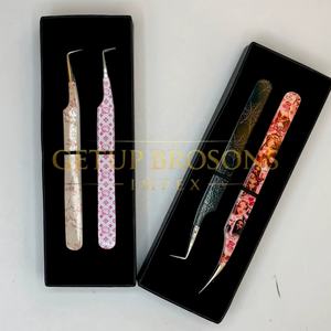 Puntas de acero inoxidable plateadas para extensión de pestañas, con aislamiento de volumen de 90 grados, antimagnéticas, antiestáticas, con revestimiento de papel de 10 mm. - Product Image 2