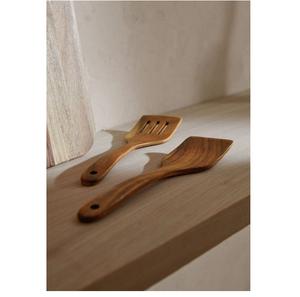 Grey Enamel Color Mango Wood Salad Server Set Elegant Home Restaurant Tableware Decoration <b>Flatware</b> for Weddings - Product Image 4