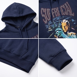 เสื้อฮู้ดดี้ผ้าฟลีซคอตตอนหนา 300gsm แบบครอปสำหรับผู้ชาย ทรงปกติ ป้องกันลม ระบายอากาศได้ดี ปักโลโก้ตามสั่ง - Product Image 5