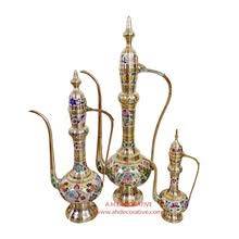 Aftaba Dallah en laiton fabriqué à la main Nouvel article en vente avec des accents dorés - Product Image 6