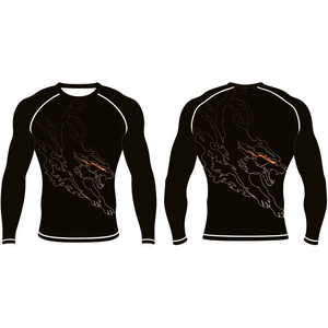 เสื้อไนลอน BJJ ป้องกันผดผื่นป้องกันรังสียูวียาวเสื้อบีบอัดกันยูวีทนทานออกแบบได้ตามต้องการระบายอากาศและใส่สบาย - Product Image 6