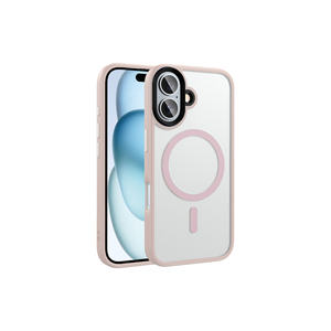 Coque de protection en silicone Netzy pour iPhone 16 Plus, compatible MagSafe, finition mate or rose, étui de recharge sans fil - Product Image 1