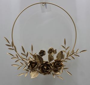 Porta Coronas de Hierro Hecho a Mano, Moderno y Ecológico, Color Naranja Marrón, Decoración de Pared para Fiestas, Decoración Navideña - Product Image 4