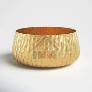 Juego de 3 Macetas de Metal de Latón Nórdico, Maceta Dorada de Lujo para Flores, Maceta Decorativa de Escritorio para Suculentas, Soporte de Metal para Plantas de Interior - Product Image 2