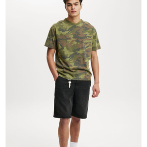 T-shirt uni pour homme pour l'extérieur |   Bleu |   Haut de sport respirant à manches courtes en coton 100% Coupe régulière - Product Image 4