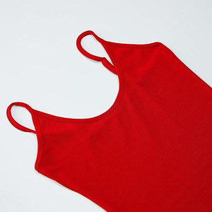 Mode été plaine débardeur robe pour femmes Logo personnalisé Sexy moulante dames sans manches côtelé débardeur fait par robe sport - Product Image 4