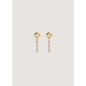 Three Stone Chain Diamond <b>Earrings</b> - Product Image 1