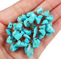 Grand arbre de vie en cristal vert Howlite Turquoise avec géode Agate tranches Base cristal arbre de prospérité fait à la main intérieur maison