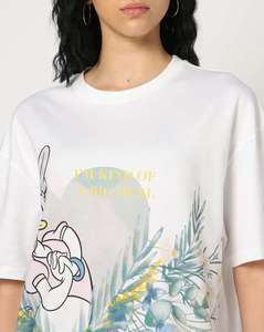 เสื้อยืดทรงบ็อกซี่สำหรับผู้หญิงขายดีประจำฤดูร้อน |   เสื้อยืดลำลองคอกลมแขนสั้นผ้าฝ้าย 100% ระบายอากาศได้ดี |   ชุดสตรีสั่งทำหลากสี - Product Image 4