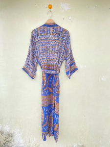 Vintage Crepe Silk Kimono Soft Comfy Robe <b>Lightweight</b> Luxury Loungewear Boho <b>Dressing</b> <b>Gown</b> Free Drawstring Quick Dry for Summer - Product Image 6