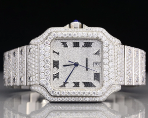 Reloj de cuarzo de diamante cultivado en laboratorio de alta calidad, banda analógica de acero inoxidable de lujo disponible a precio - Product Image 1